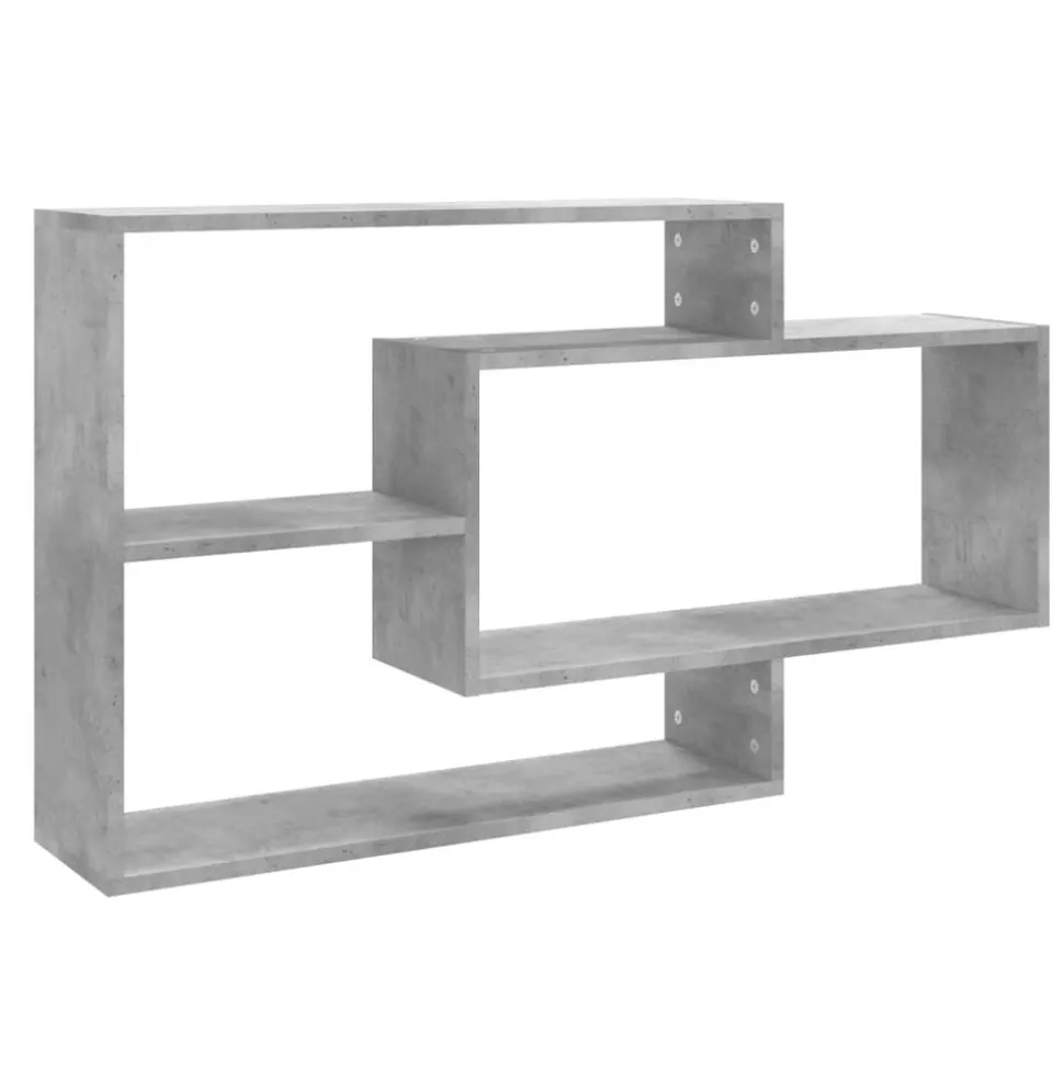 vidaXL Wandschappen 104x20x58,5 cm bewerkt hout betongrijs