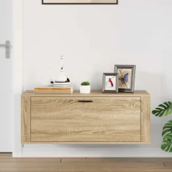 vidaXL Wandschoenenkast 100x35x38 cm bewerkt hout sonoma eiken