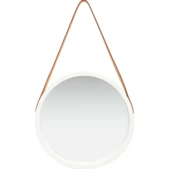 vidaXL Wandspiegel met band 40 cm wit