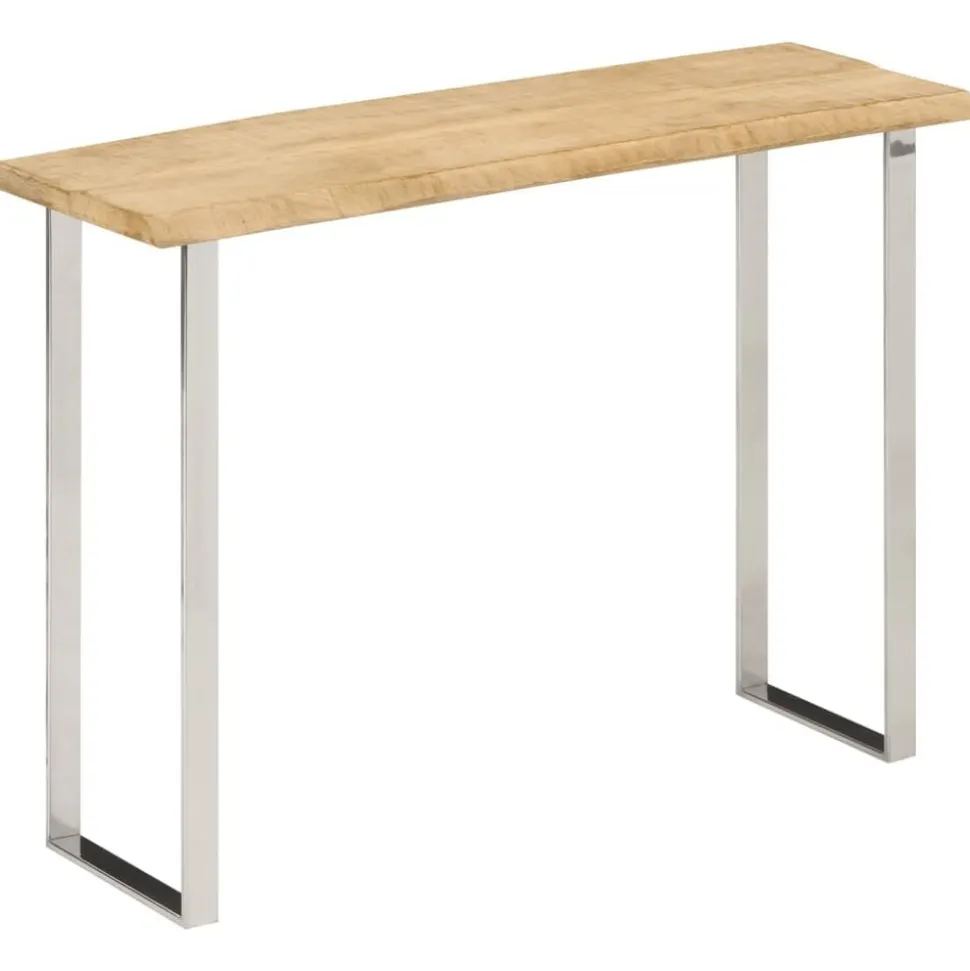vidaXL Wandtafel met natuurlijke rand 105x33x76 cm massief mangohout