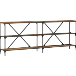 vidaXL Wandtafel met plank Oudhout 200 x 30 x 75 cm Bewerkt hout
