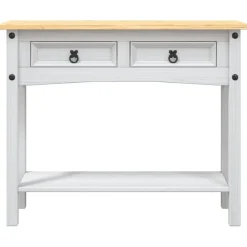 vidaXL Wandtafel Mexicaans grenenhout Corona-stijl 90x34,5x73 cm wit