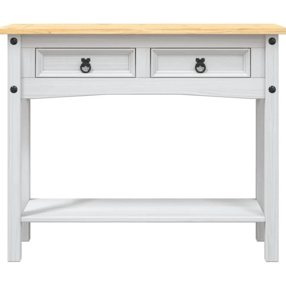 vidaXL Wandtafel Mexicaans grenenhout Corona-stijl 90x34,5x73 cm wit