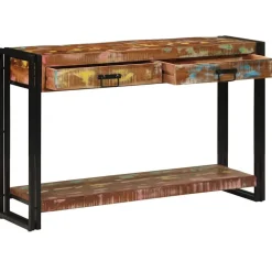 vidaXL Wandtafel Multikleur 120 x 33 x 75 cm Massief Gerecycled Hout