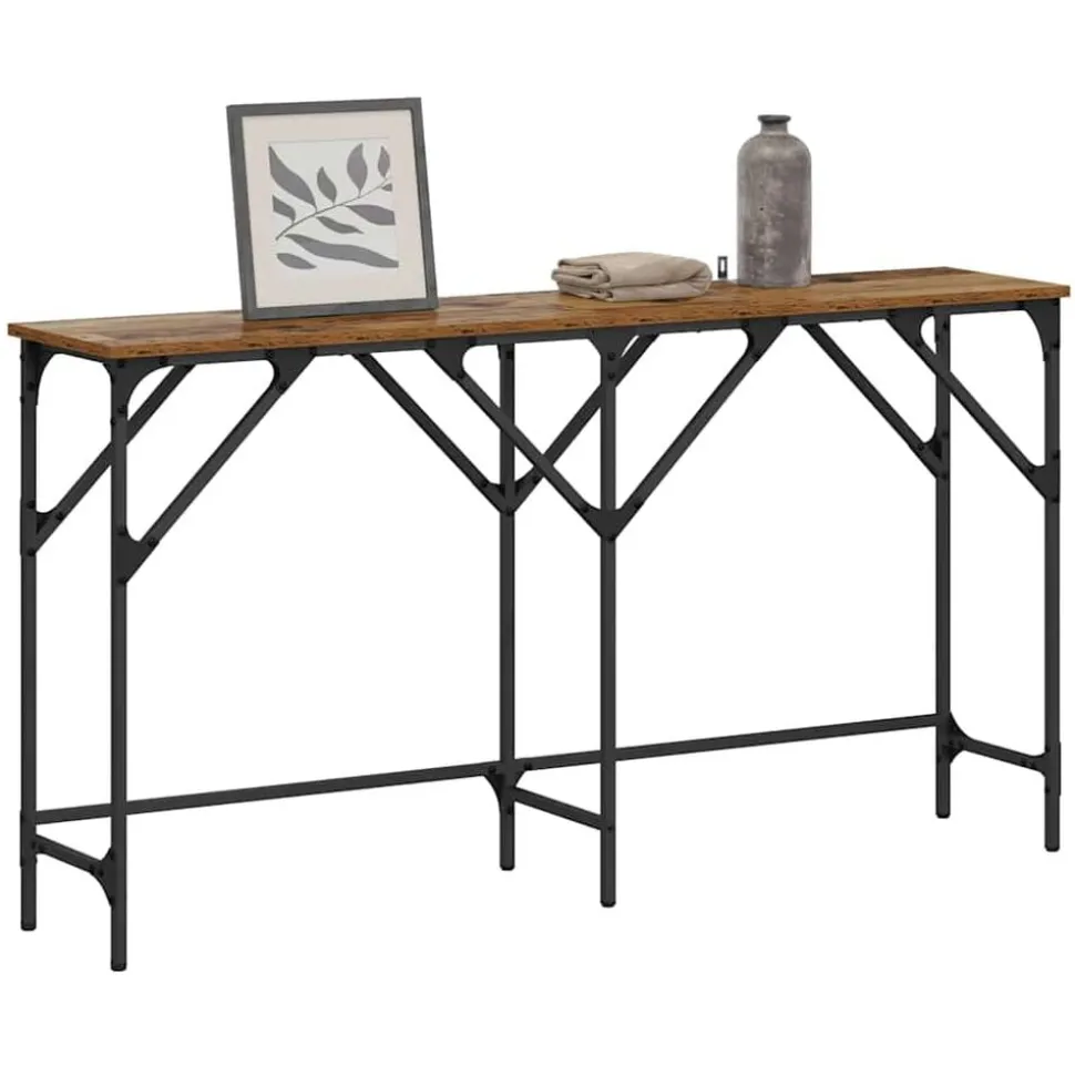 vidaXL Wandtafel Oud Hout 140 x 29 x 75 cm Bewerkt hout