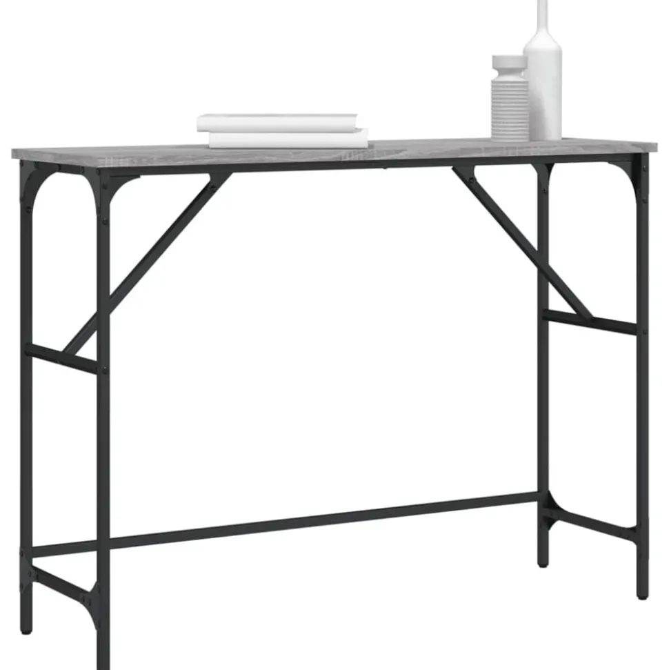 vidaXL Wandtafel 100x32x75 cm bewerkt hout grijs sonoma eikenkleurig