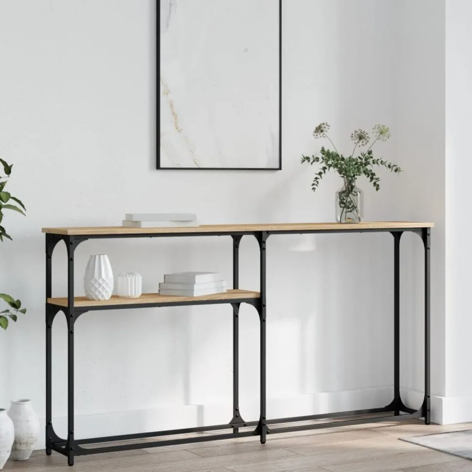 vidaXL Wandtafel 145x22,5x75 cm bewerkt hout sonoma eikenkleurig