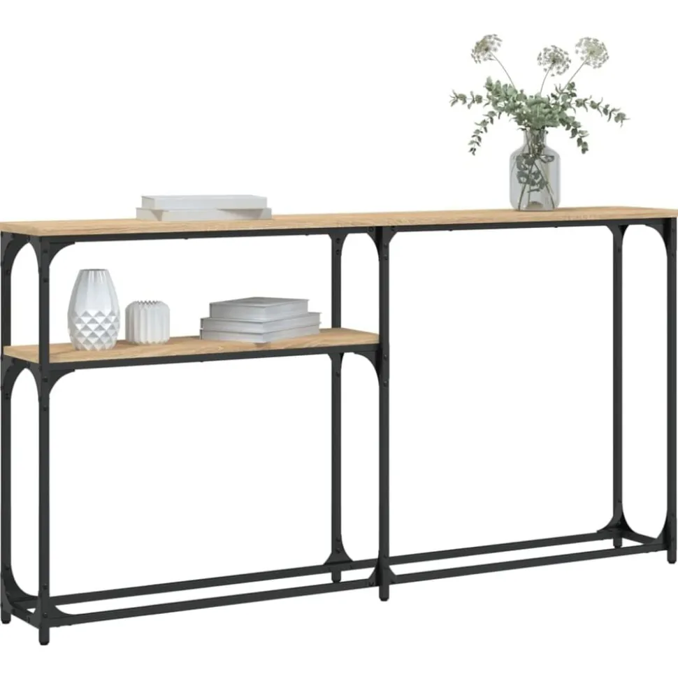 vidaXL Wandtafel 145x22,5x75 cm bewerkt hout sonoma eikenkleurig