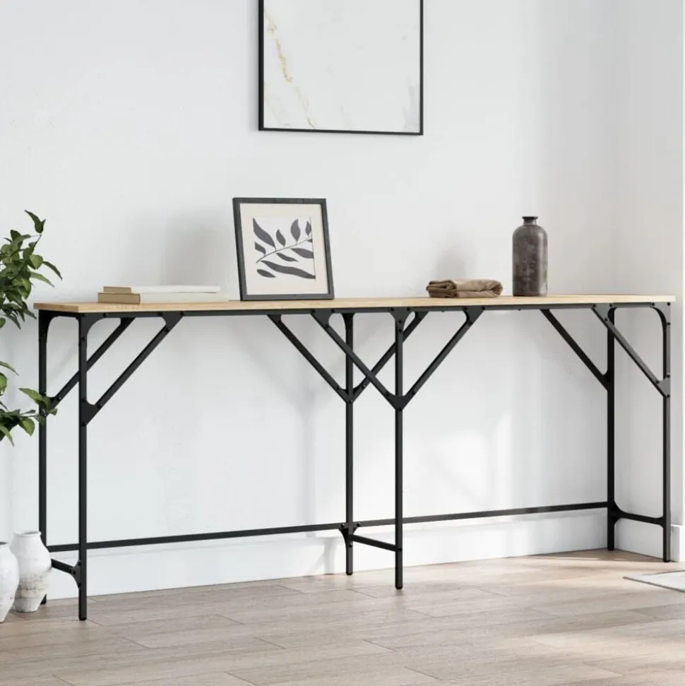 vidaXL Wandtafel 180x29x75 cm bewerkt hout sonoma eikenkleurig