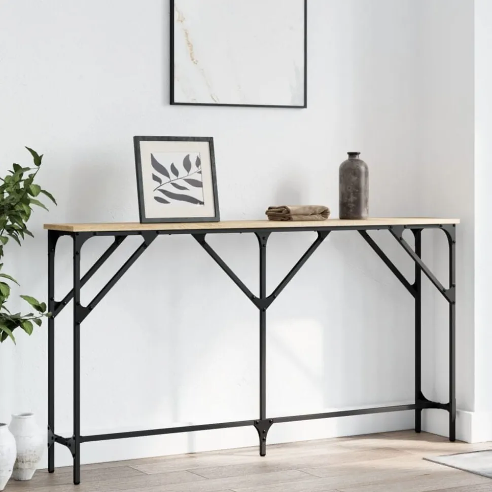 vidaXL Wandtafel 140x23x75 cm bewerkt hout sonoma eikenkleurig