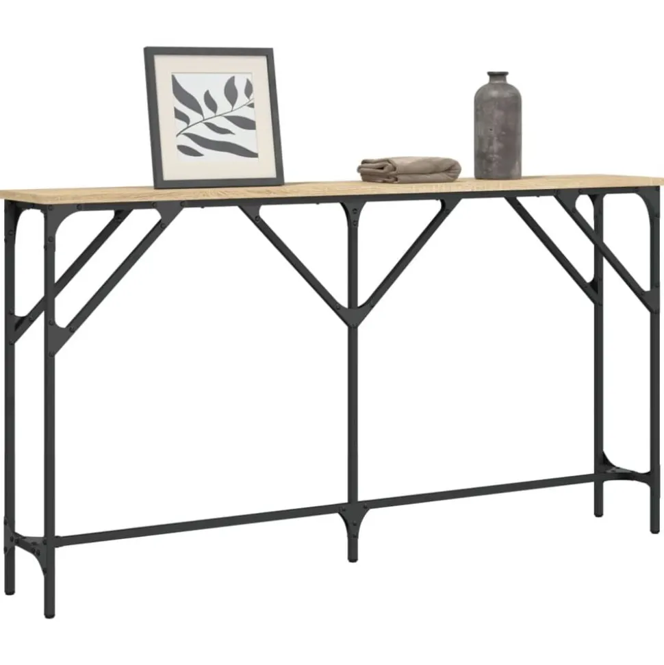 vidaXL Wandtafel 140x23x75 cm bewerkt hout sonoma eikenkleurig