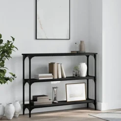 vidaXL Wandtafel 100x22,5x75 cm bewerkt hout zwart