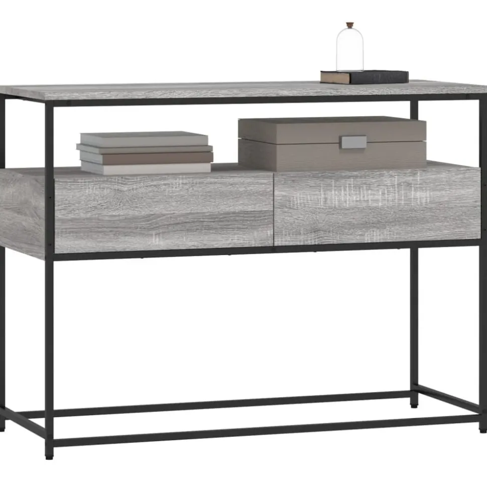 vidaXL Wandtafel 100x40x75 cm bewerkt hout grijs sonoma eikenkleurig