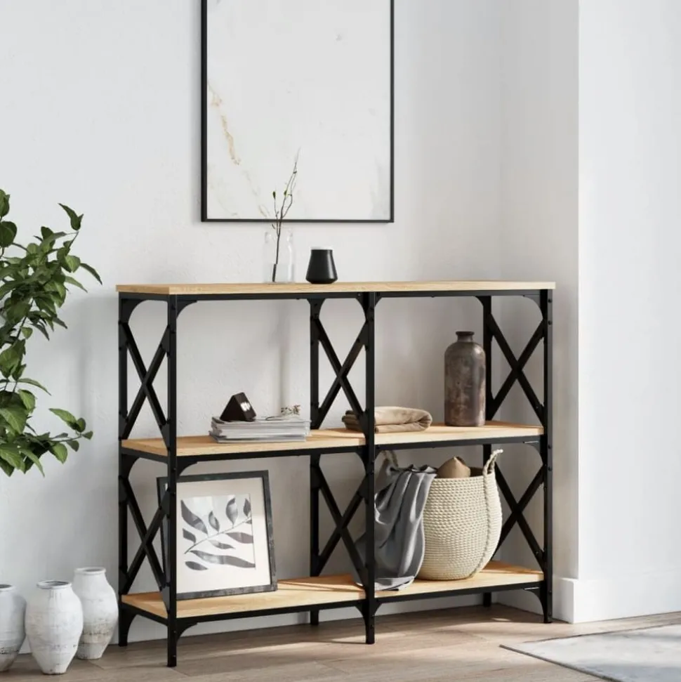 vidaXL Wandtafel 100x28x80,5 cm bewerkt hout sonoma eikenkleurig