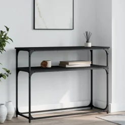 vidaXL Wandtafel 100x35,5x75 cm bewerkt hout zwart