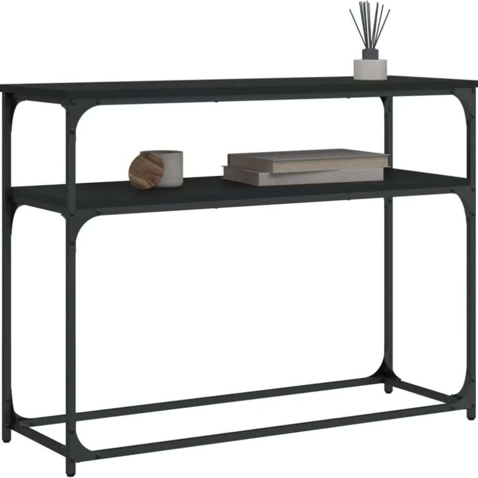vidaXL Wandtafel 100x35,5x75 cm bewerkt hout zwart