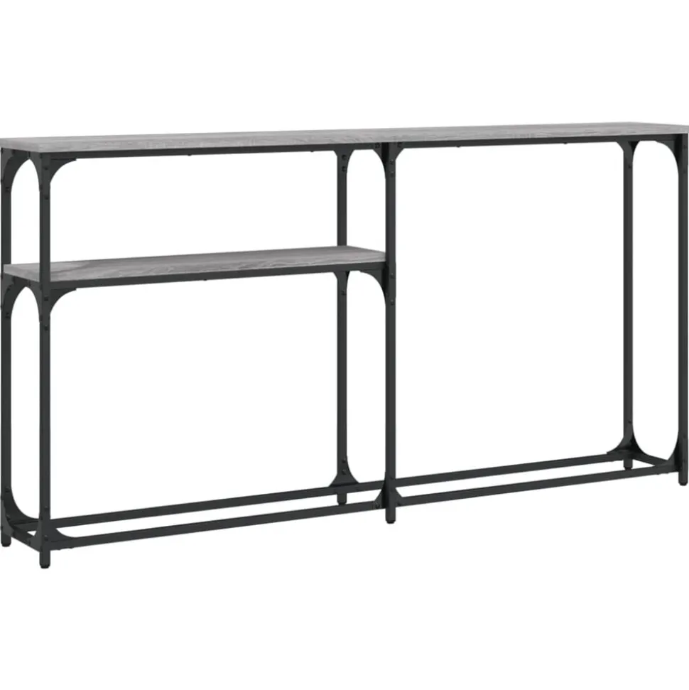 vidaXL Wandtafel 145x22,5x75 cm bewerkt hout grijs sonoma eikenkleurig