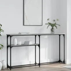 vidaXL Wandtafel 145x22,5x75 cm bewerkt hout grijs sonoma eikenkleurig