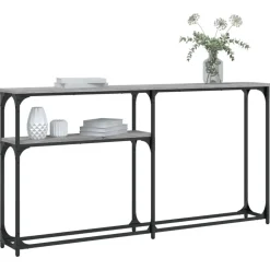 vidaXL Wandtafel 145x22,5x75 cm bewerkt hout grijs sonoma eikenkleurig