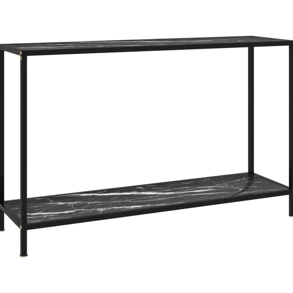 vidaXL Wandtafel 120x35x75 cm gehard glas zwart