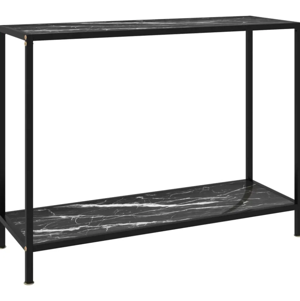 vidaXL Wandtafel 100x35x75 cm gehard glas zwart