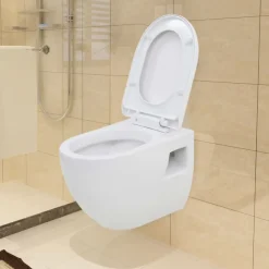 vidaXL Wandtoilet keramiek wit
