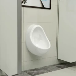 vidaXL Wandurinoir met spoelklep keramiek wit