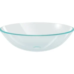 vidaXL Wasbak gehard glas 42 cm transparant