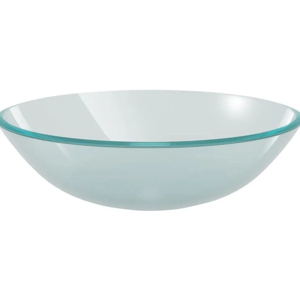 vidaXL Wasbak gehard glas 42 cm matglas