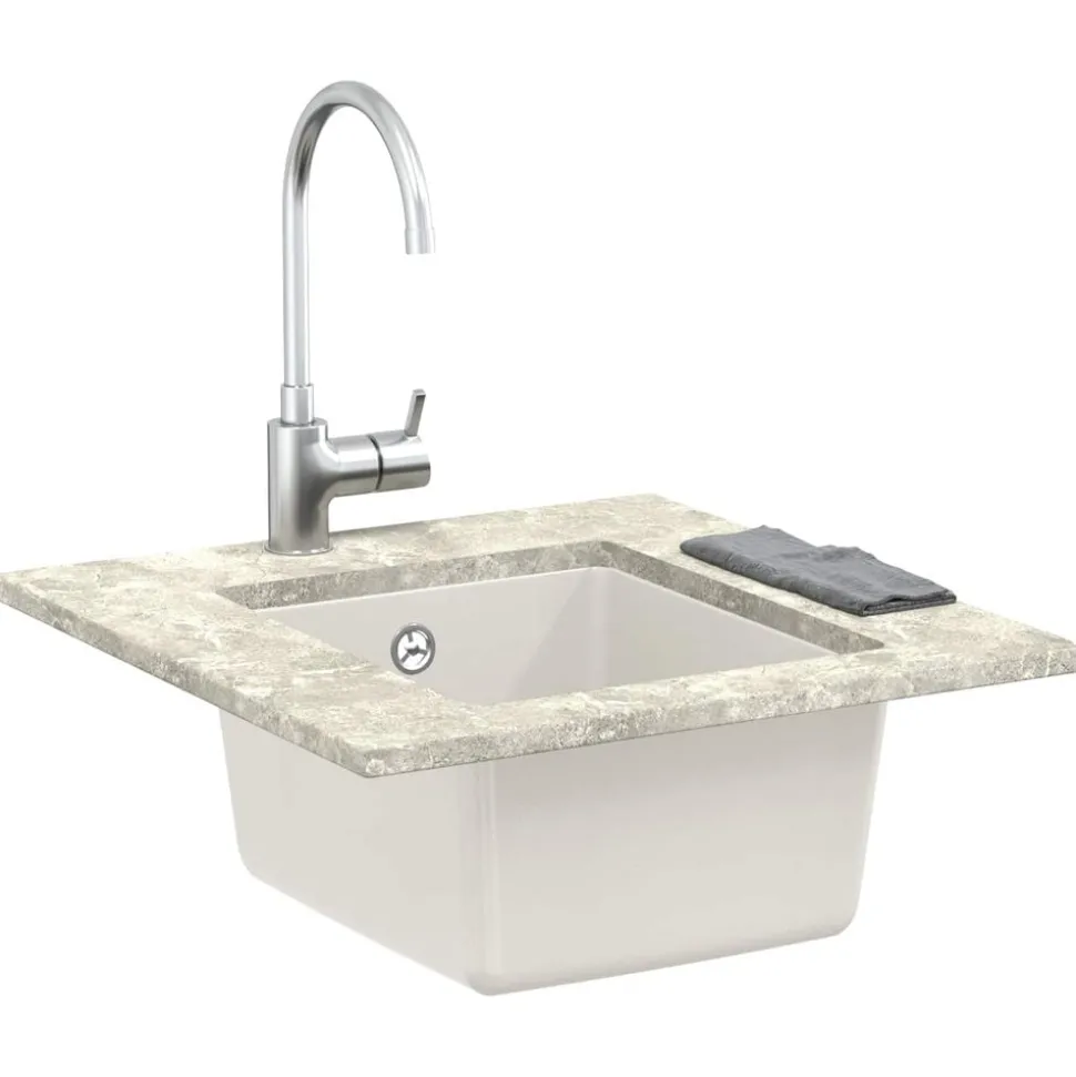 vidaXL Wasbak Wit 370 x 460 mm 80% Kwarts en 20% Hars