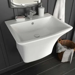 vidaXL Wasbak Wit 53 x 44 x 37 cm Geglazuurd Keramiek