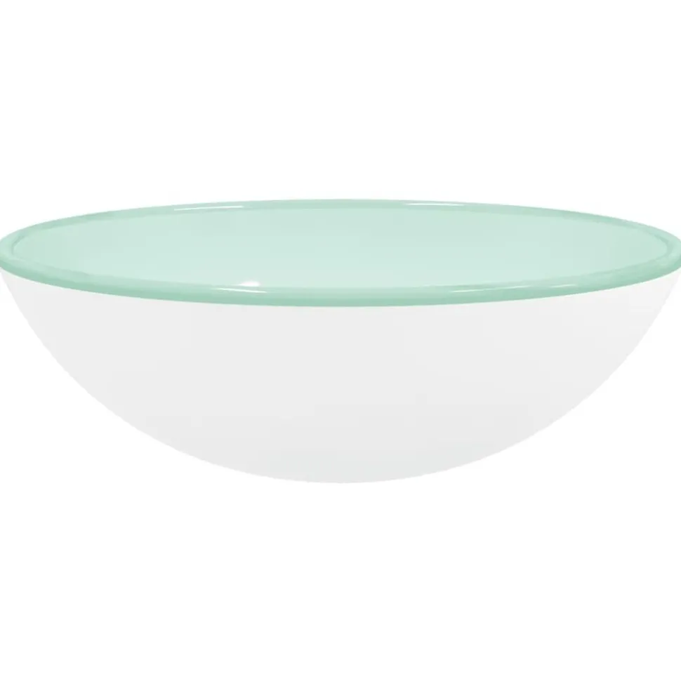 vidaXL Wasbak 42x14 cm gehard glas wit