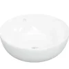 vidaXL Wasbak 44x17 cm rond keramiek wit