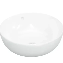 vidaXL Wasbak 44x17 cm rond keramiek wit