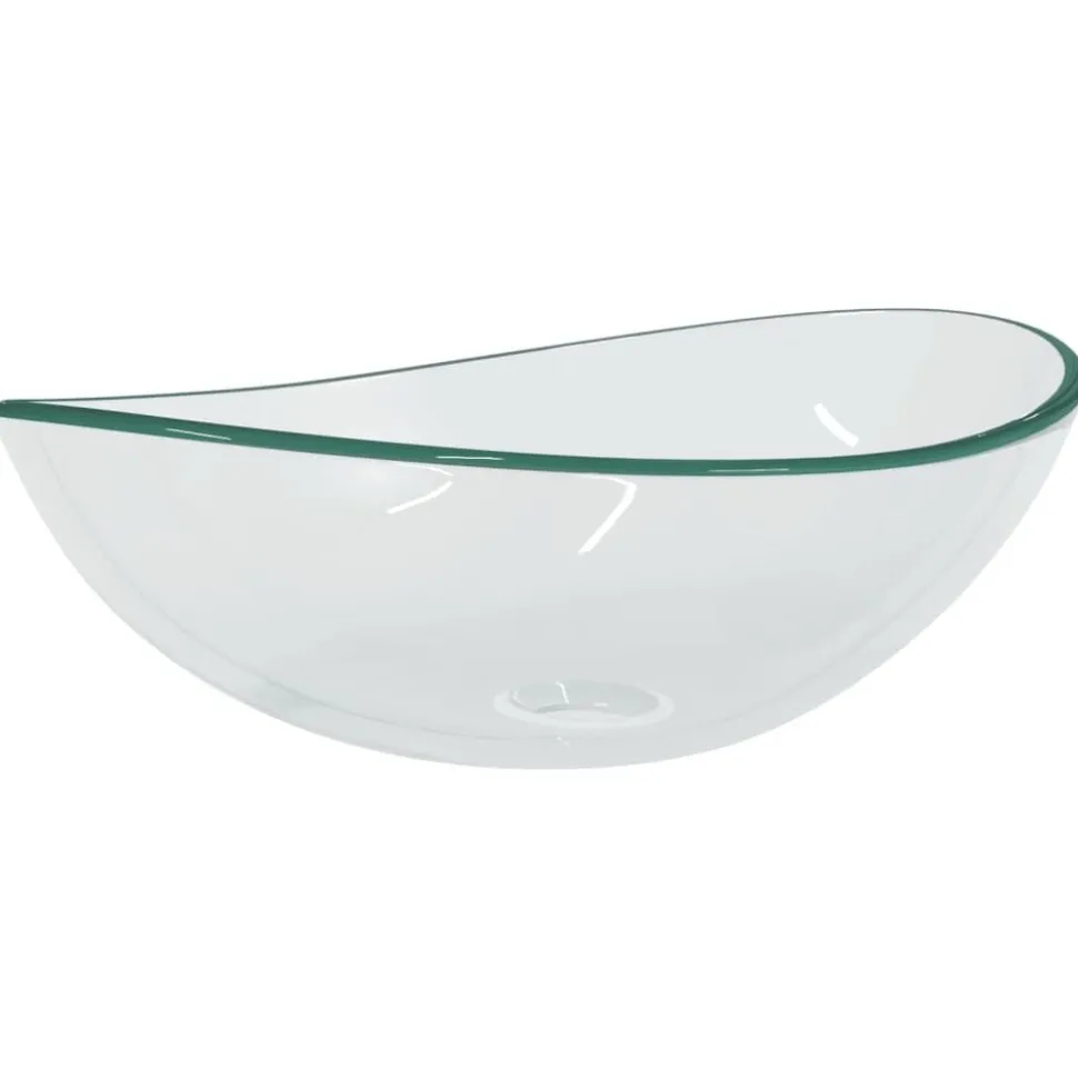 vidaXL Wasbak 54,5x35x15,5 cm gehard glas transparant