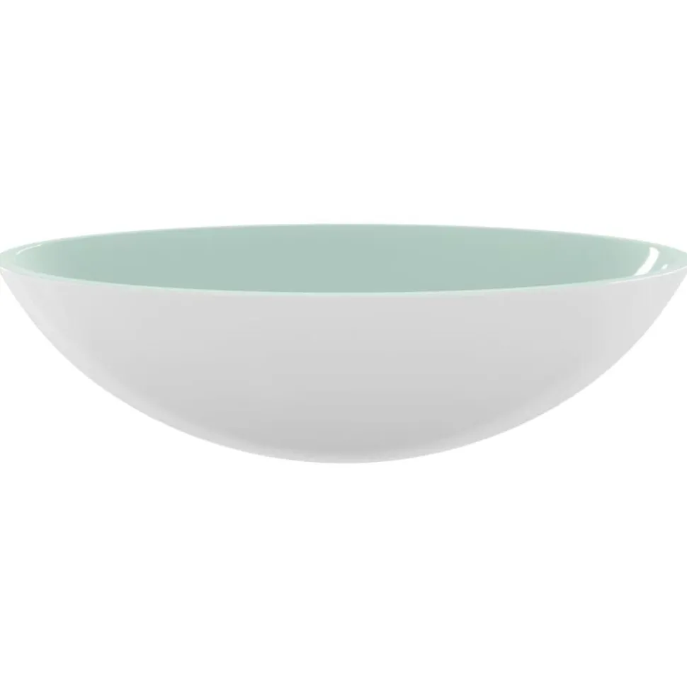 vidaXL Wasbak 50x37x14 cm glas wit
