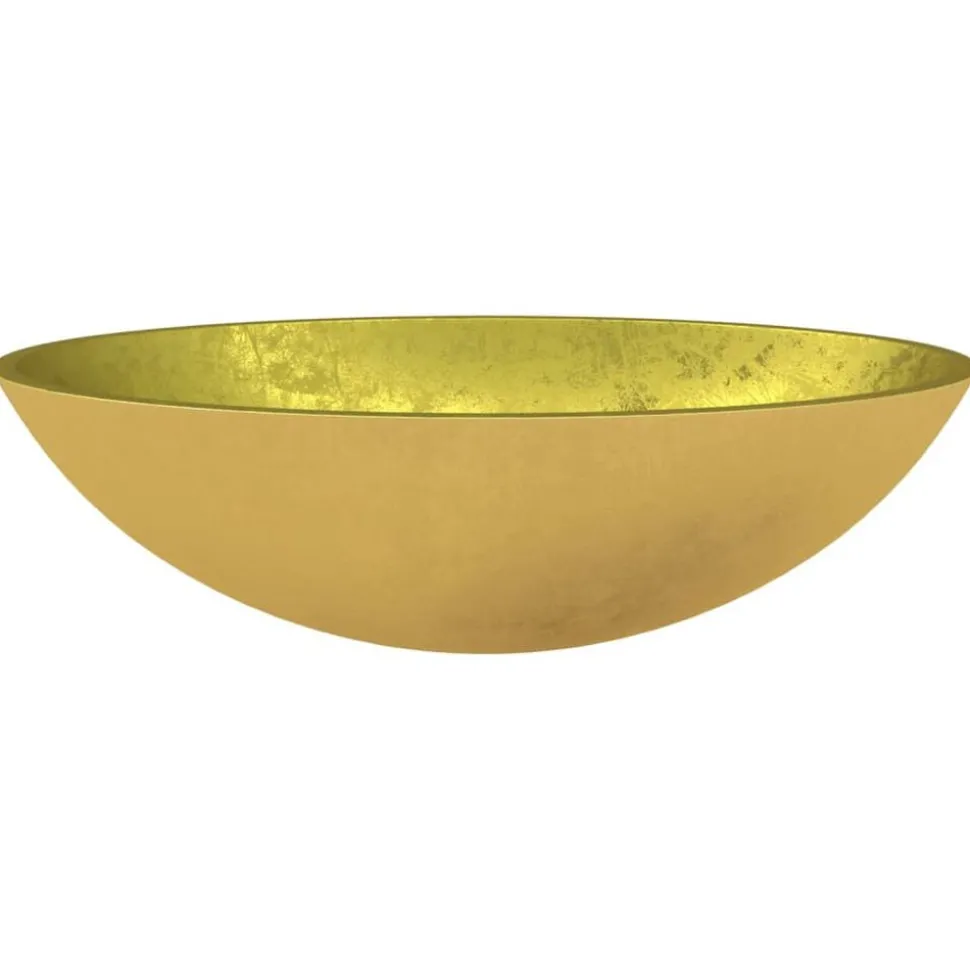 vidaXL Wasbak 50x37x14 cm glas goudkleurig