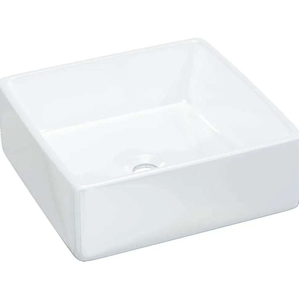 vidaXL Wasbak 37x37x13 cm vierkant keramiek wit