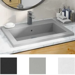 vidaXL Wasbak 600x450x120 mm graniet grijs