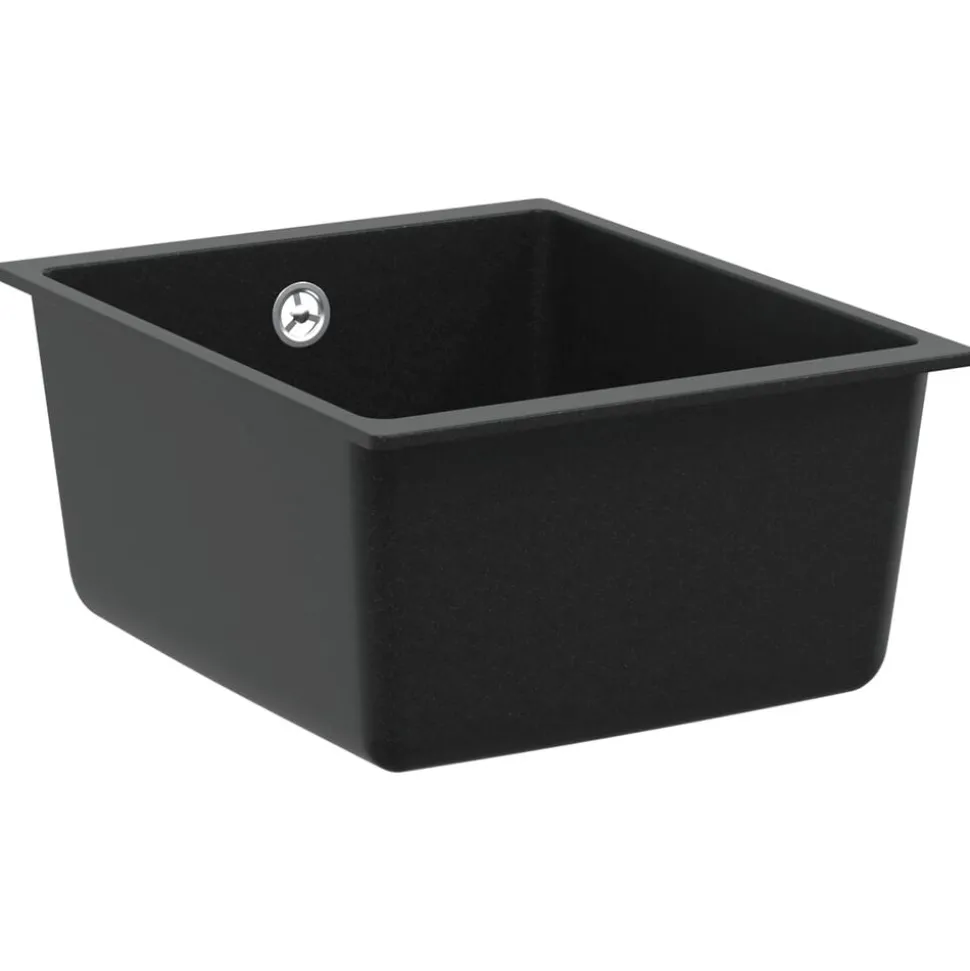 vidaXL Wasbak Zwart 370 x 460 mm 80% Kwarts en 20% Hars