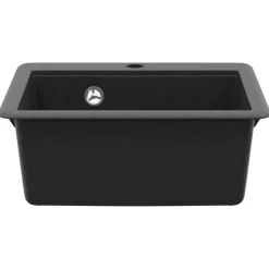 vidaXL Wasbak Zwart 470 x 440 mm Graniet