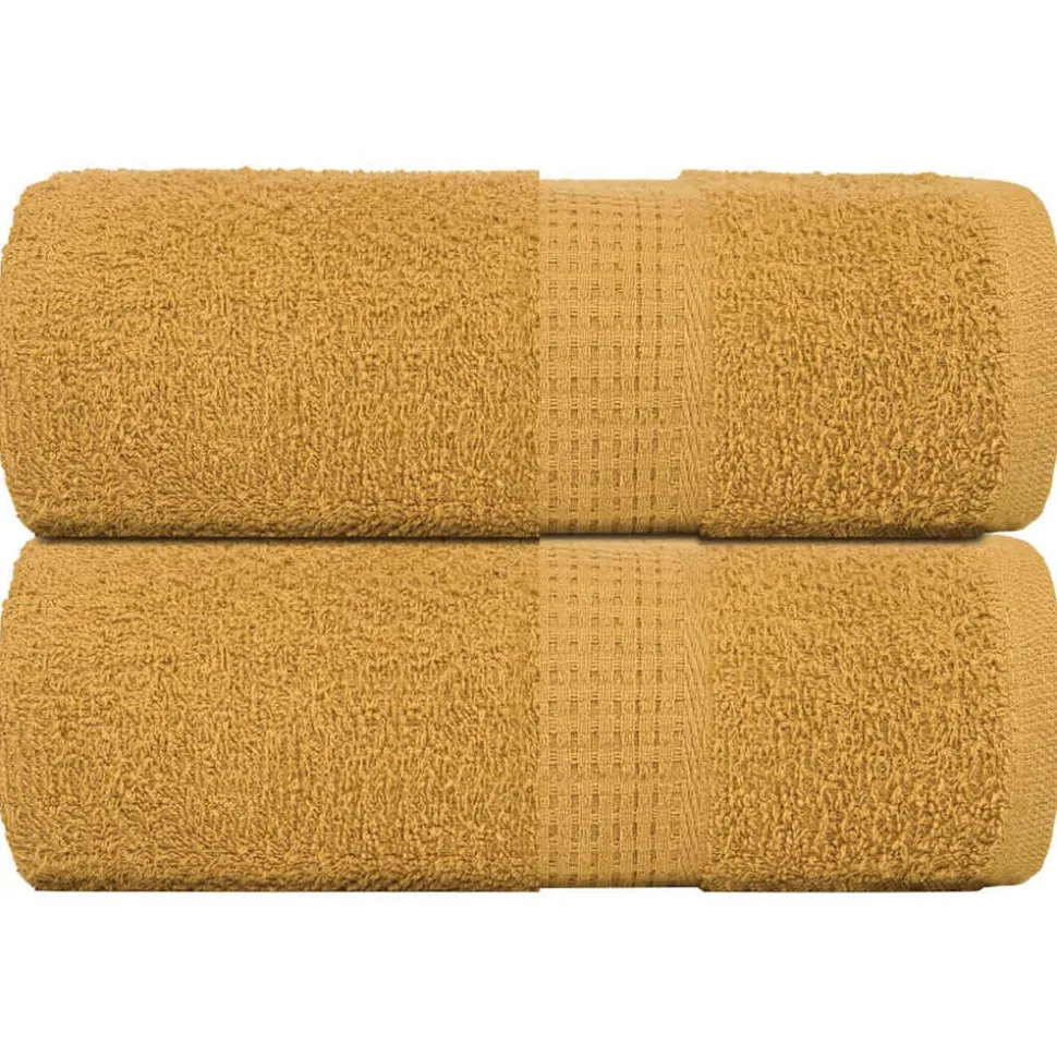 vidaXL Washandjes FROGN 2 st 30x30 cm 360 g/m² goud