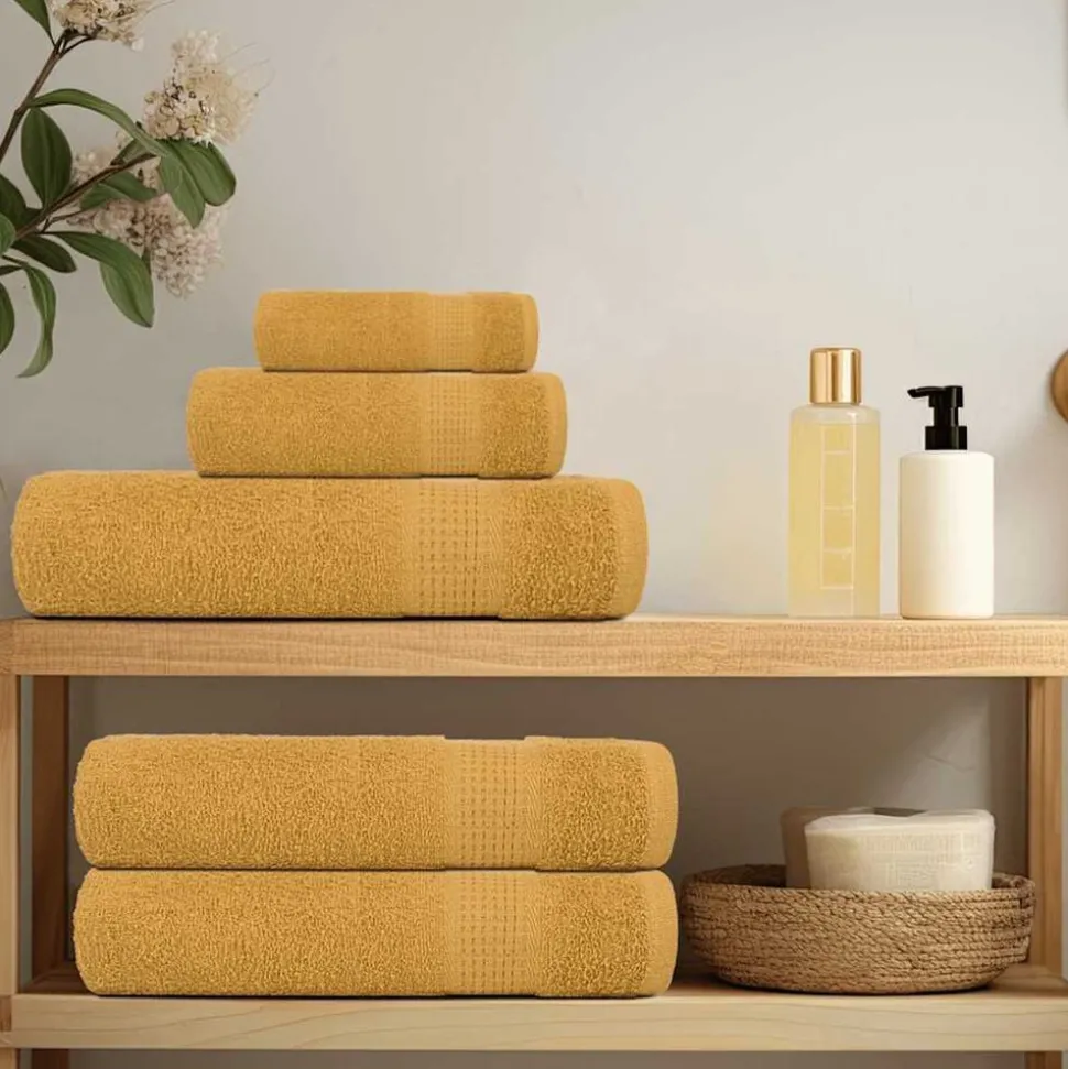 vidaXL Washandjes FROGN 2 st 30x30 cm 360 g/m² goud