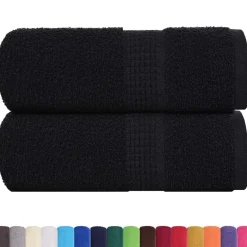 vidaXL Washandjes FROGN 2 st 30x30 cm 360 g/m² zwart