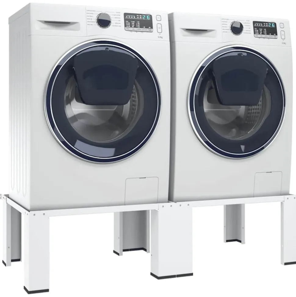 vidaXL Wasmachine- en drogerverhoger dubbel wit