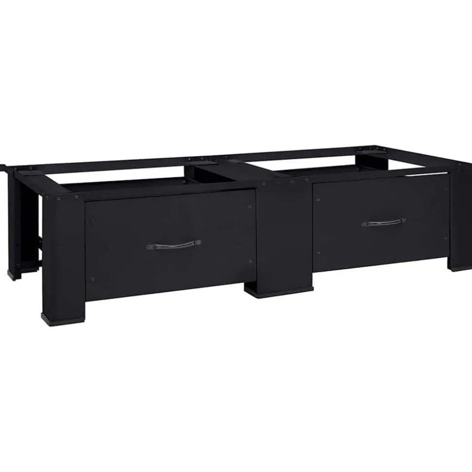 vidaXL Wasmachine Pedestal 2 pcs Zwart 127 x 54,5 x 32,5 cm Staal