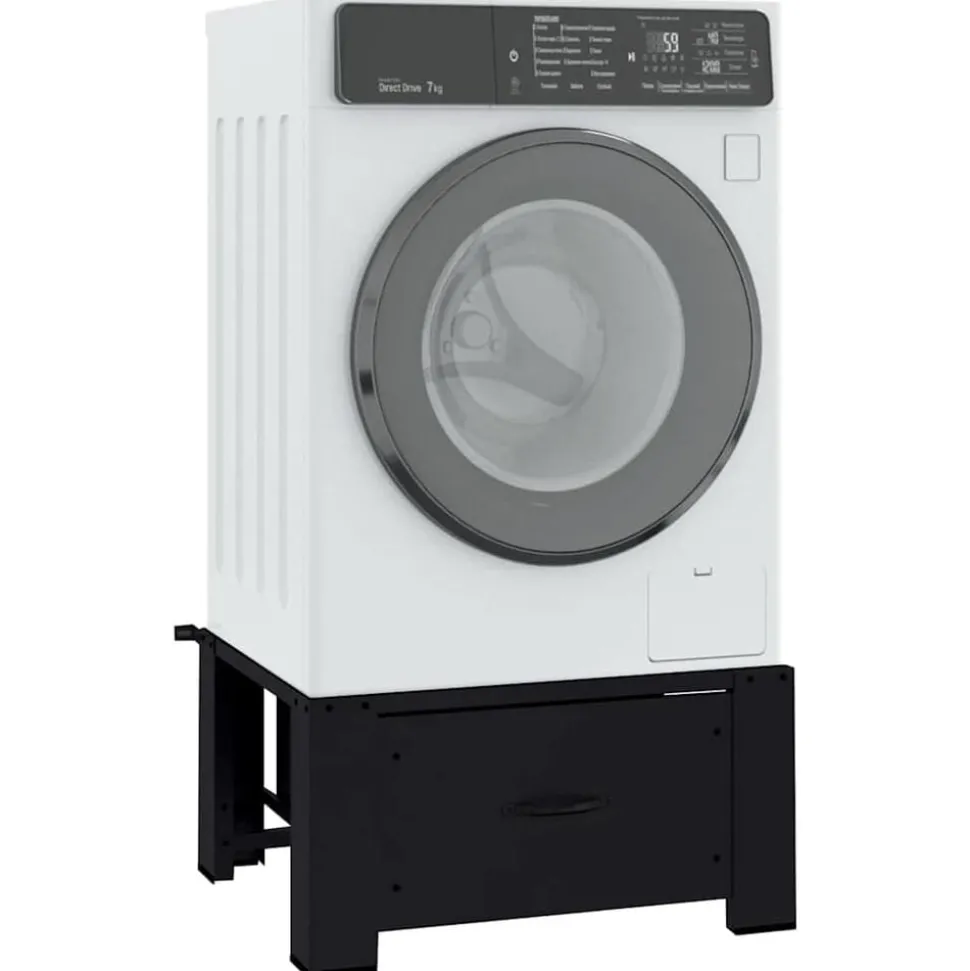 vidaXL Wasmachine Pedestal Zwart 64 x 55 x 32,5 cm Staal