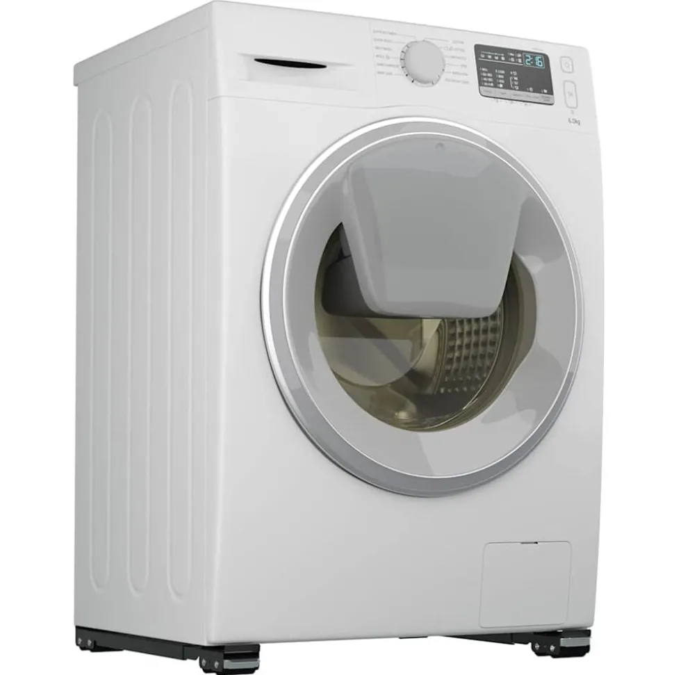 vidaXL Wasmachinebasis 2 pcs Zwart 72 x 5 x 4,5 cm Roestvrij staal
