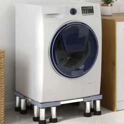 vidaXL Wasmachinebasis Grijs 67 x 67 x 21,5 cm Roestvrij staal
