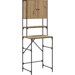 vidaXL Wasmachinekast Artisan Eiken 68 x 48,5 x 194 cm Bewerkt hout